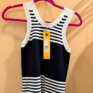 Tanya Taylor Black and White Bonnie Knit Striped Women’s Medium Tank Top, New!